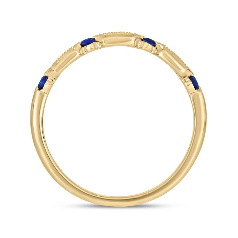 1/5 Carat, Diamonds With Vibrant Blue Sapphires in 14K White Gold