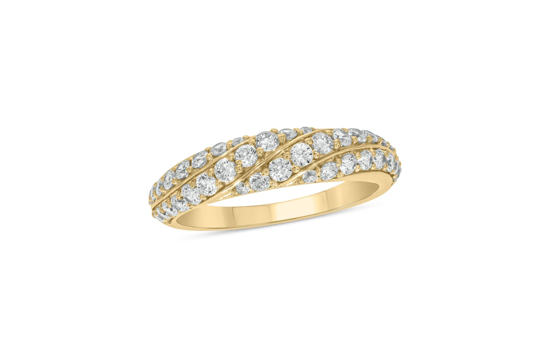 7/8 Carat, Diamonds Elegant Anniversary Ring in 14K White Gold