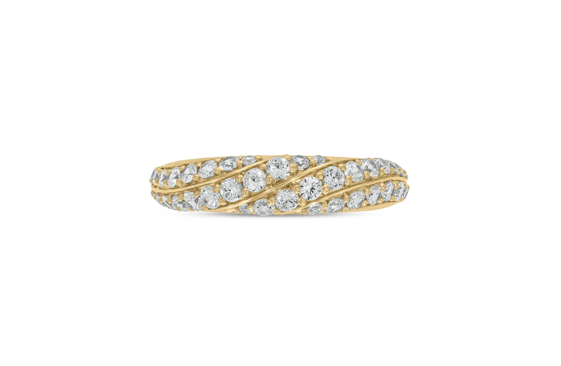 7/8 Carat, Diamonds Elegant Anniversary Ring in 14K White Gold