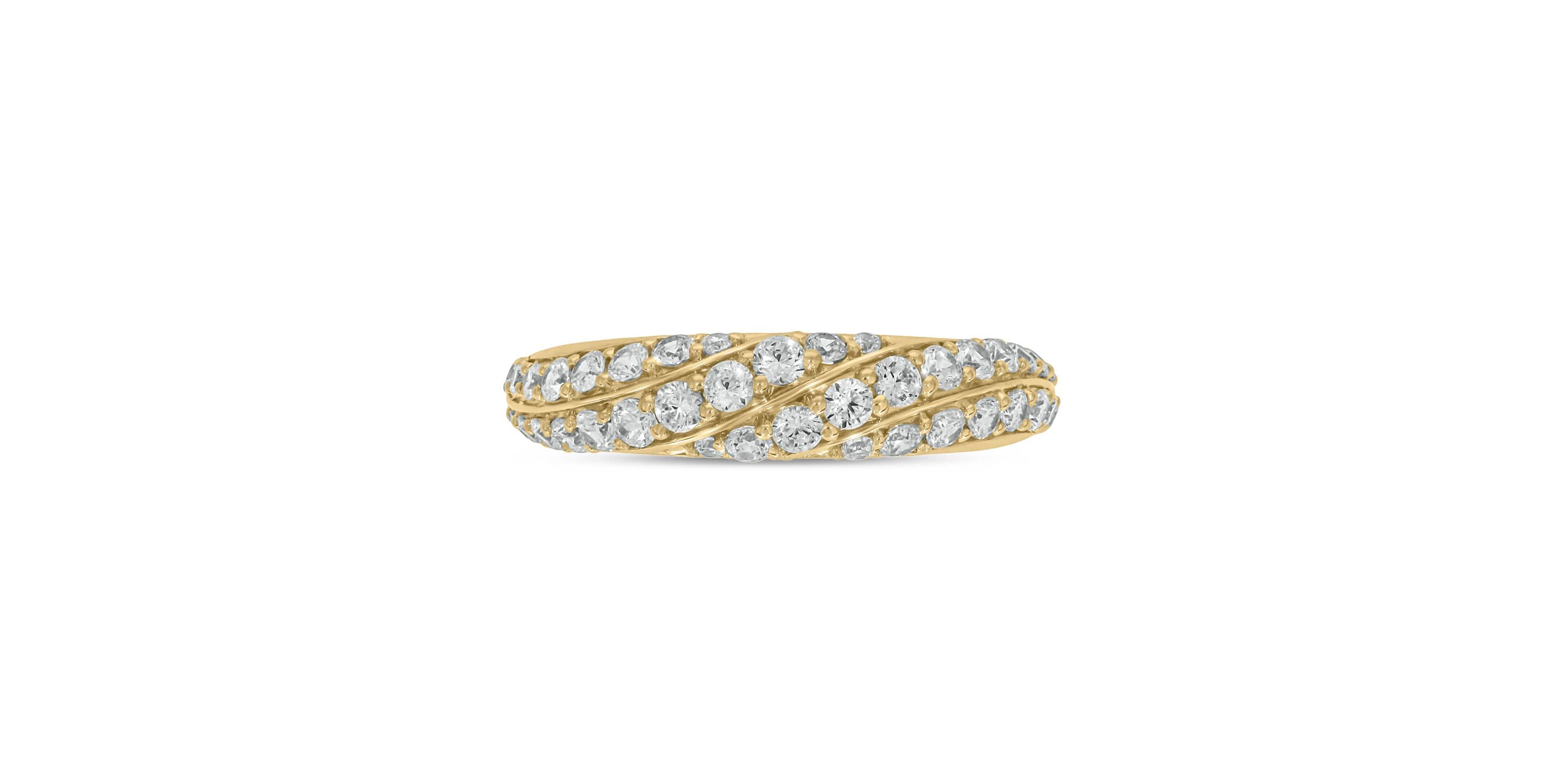 7/8 Carat, Diamonds Elegant Anniversary Ring in 14K White Gold