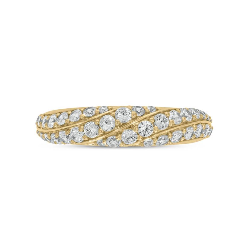 7/8 Carat, Diamonds Elegant Anniversary Ring in 14K White Gold
