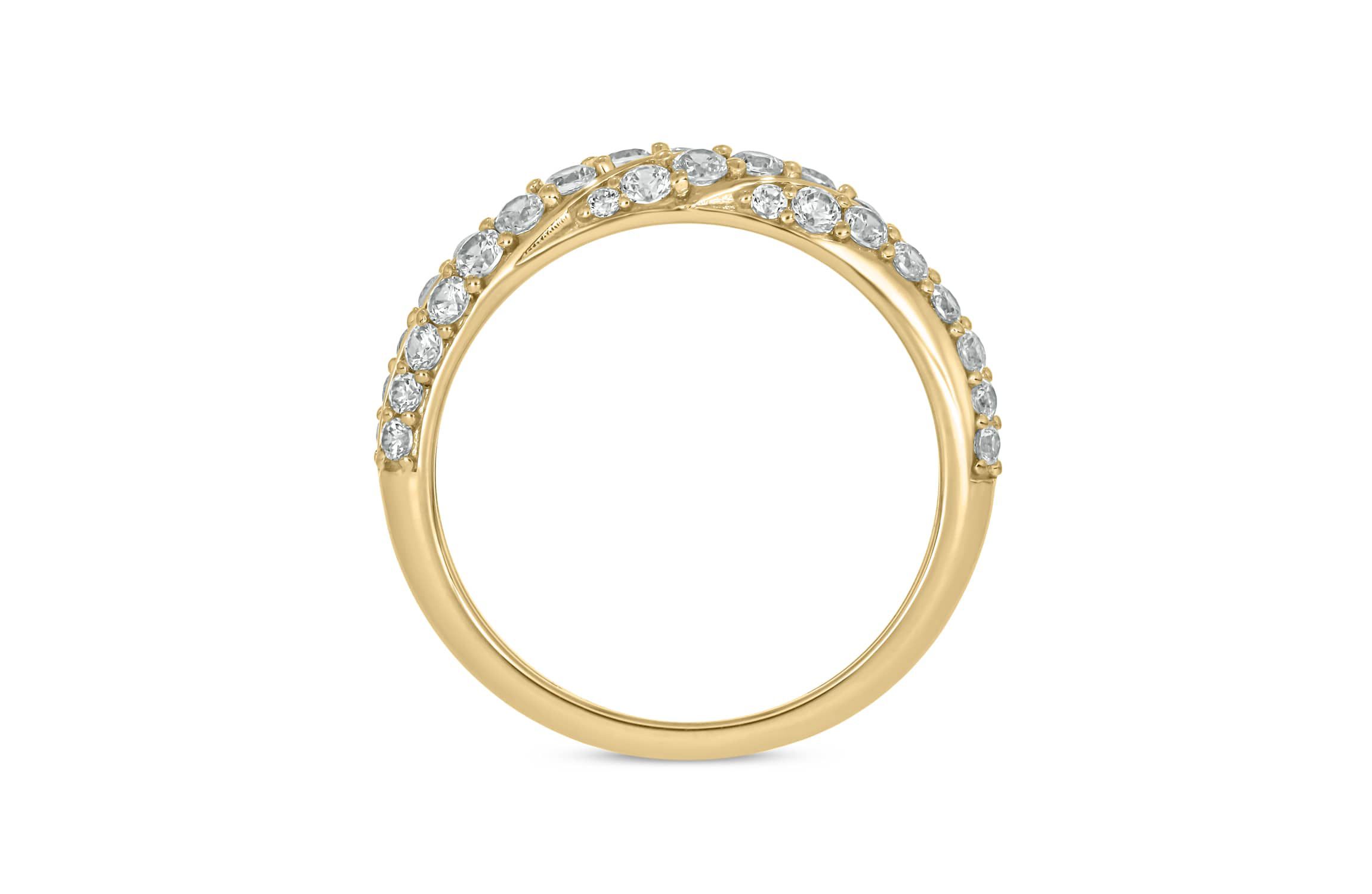 7/8 Carat, Diamonds Elegant Anniversary Ring in 14K White Gold