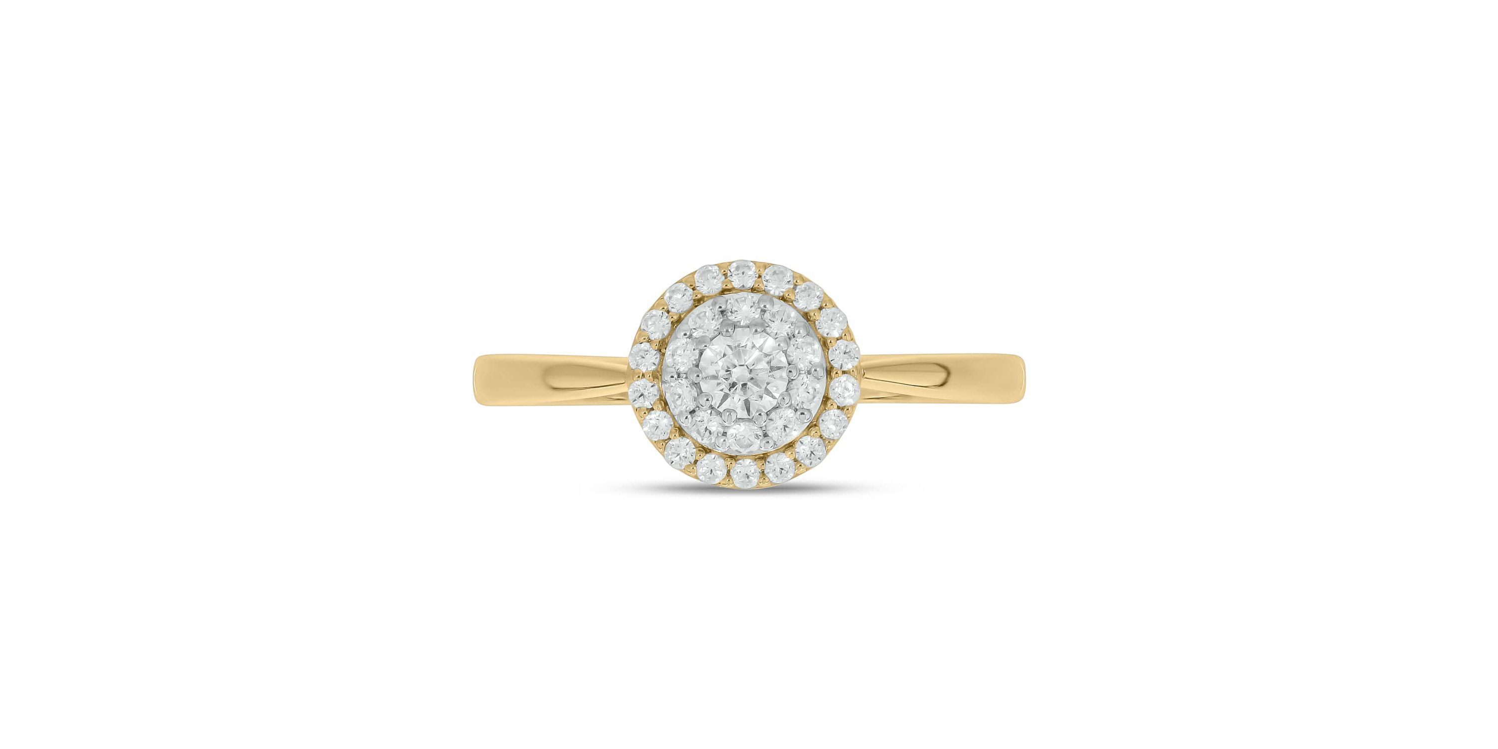 1/3 Carat, Diamonds Halo Ring, Solitaire Look,Timeless Brilliance Ring in 10K White Gold