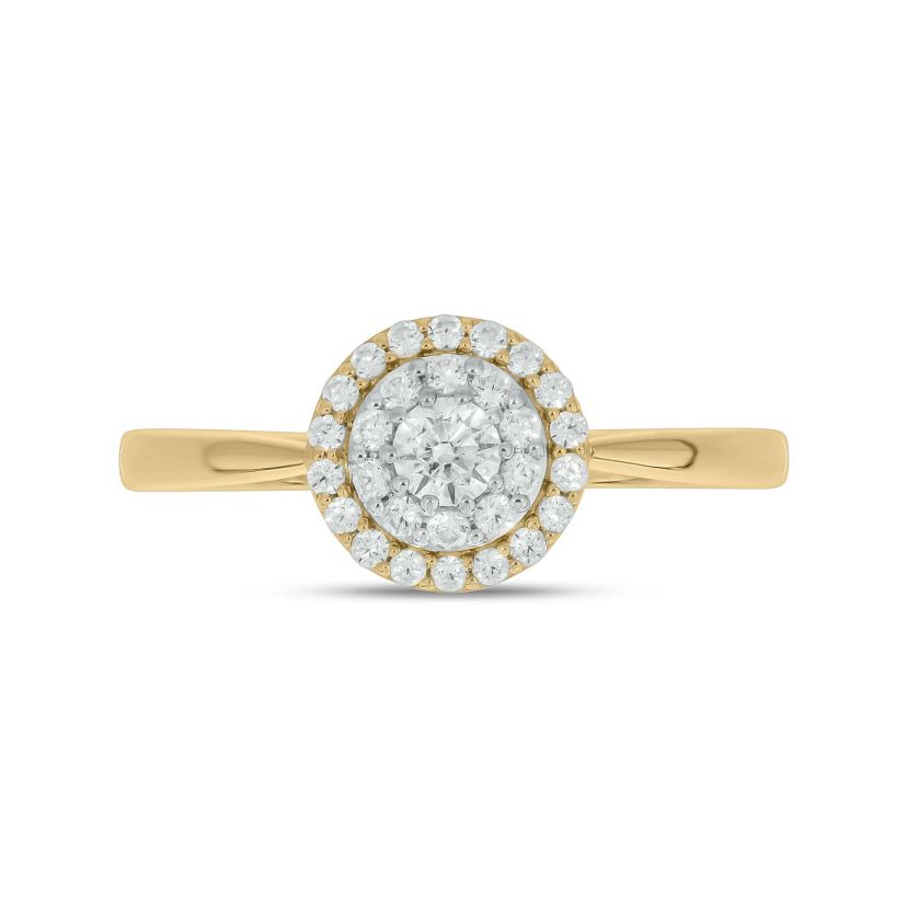 1/3 Carat, Diamonds Halo Ring, Solitaire Look,Timeless Brilliance Ring in 10K White Gold