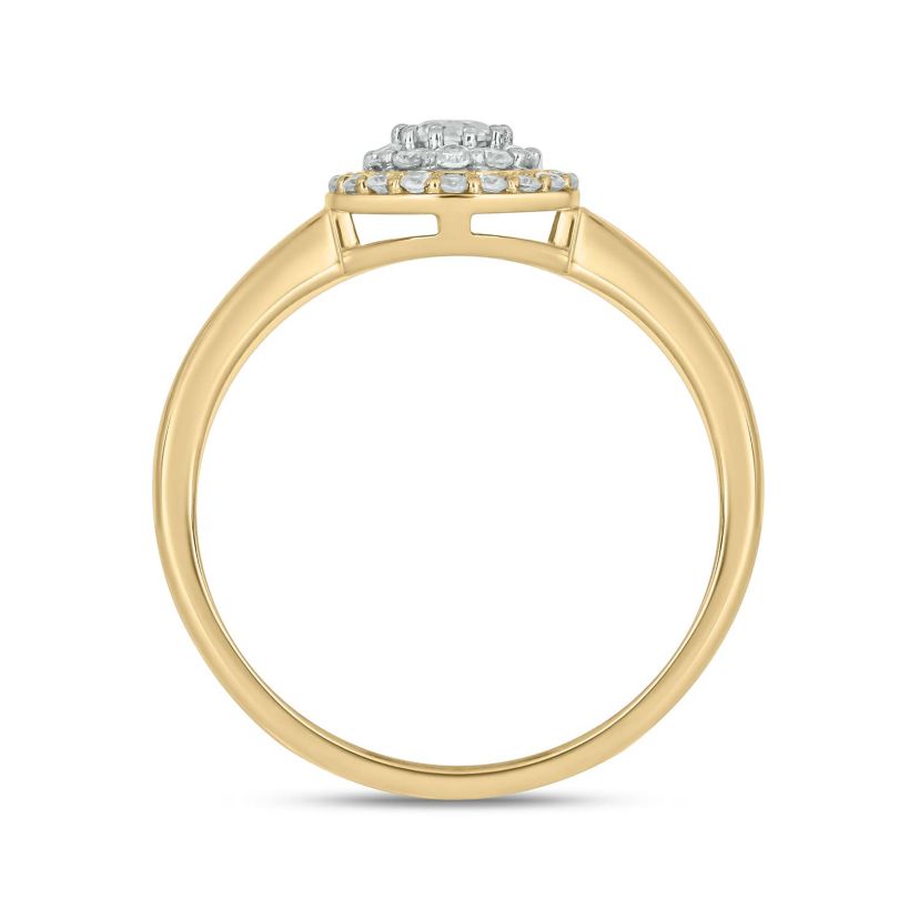 1/3 Carat, Diamonds Halo Ring, Solitaire Look,Timeless Brilliance Ring in 10K White Gold