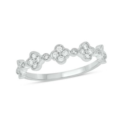 Belk & Co 1/4 Carat, Diamonds Elegant floral Ring in 14K Yellow Gold, White, 8
