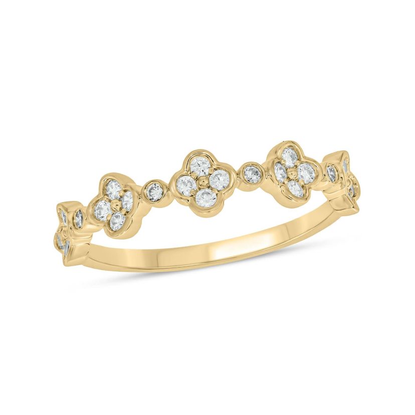 1/4 Carat, Diamonds Elegant floral Ring in 14K White Gold