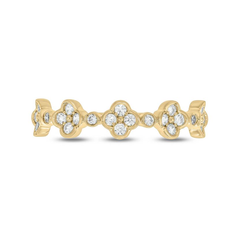 1/4 Carat, Diamonds Elegant floral Ring in 14K White Gold