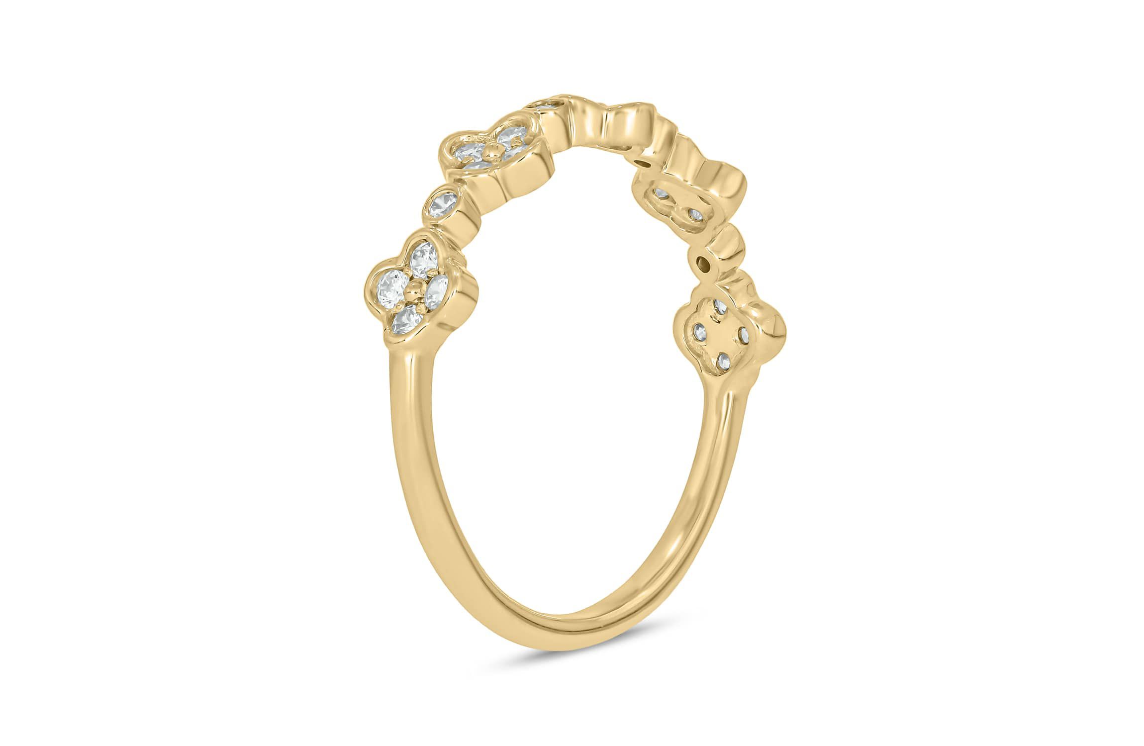 1/4 Carat, Diamonds Elegant floral Ring in 14K White Gold