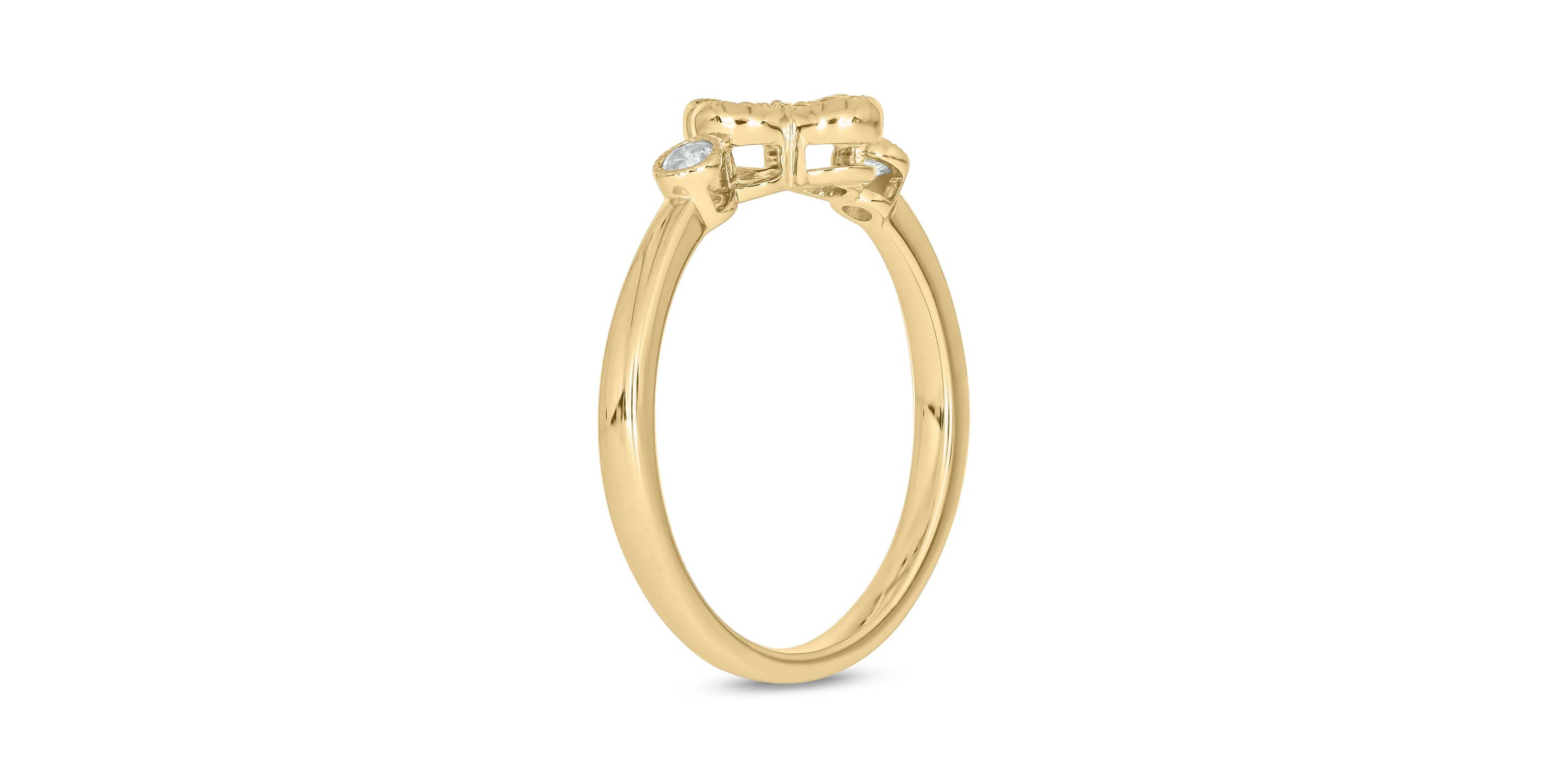 1/4 Carat, Diamonds Floral-inspired elegant Ring in 14K Yellow Gold