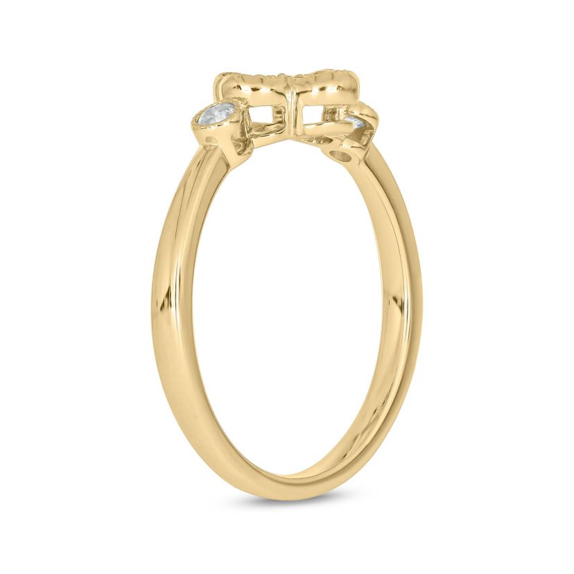 1/4 Carat, Diamonds Floral-inspired elegant Ring in 14K Yellow Gold