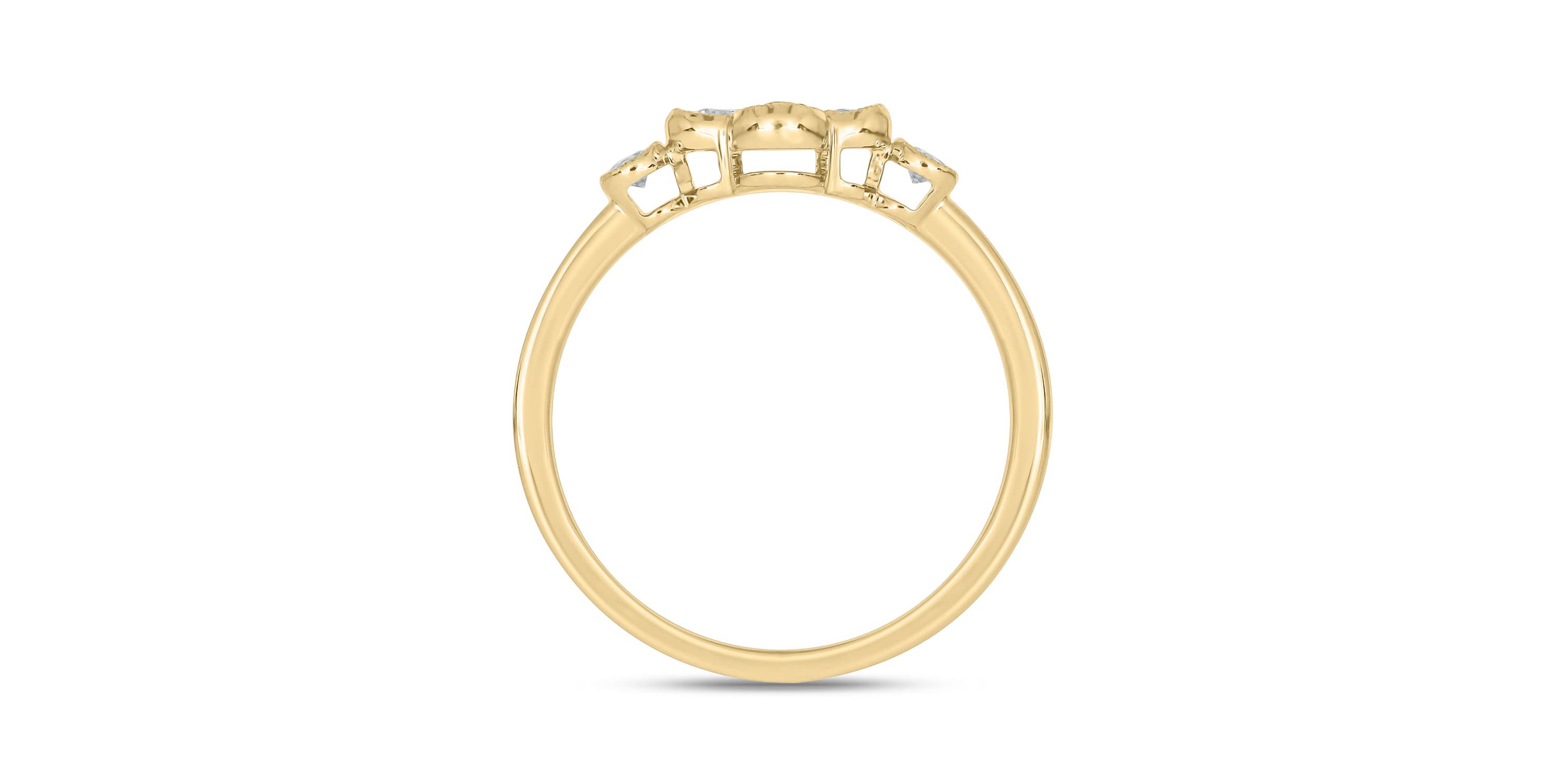 1/4 Carat, Diamonds Floral-inspired elegant Ring in 14K Yellow Gold