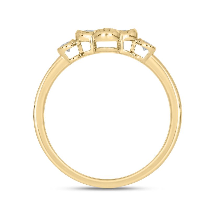 1/4 Carat, Diamonds Floral-inspired elegant Ring in 14K Yellow Gold