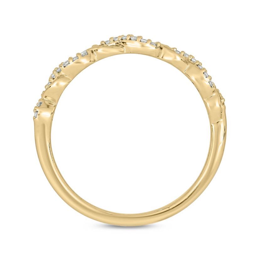 1/10 Carat, Diamonds Elegant Wedding Ring in 14K Yellow Gold