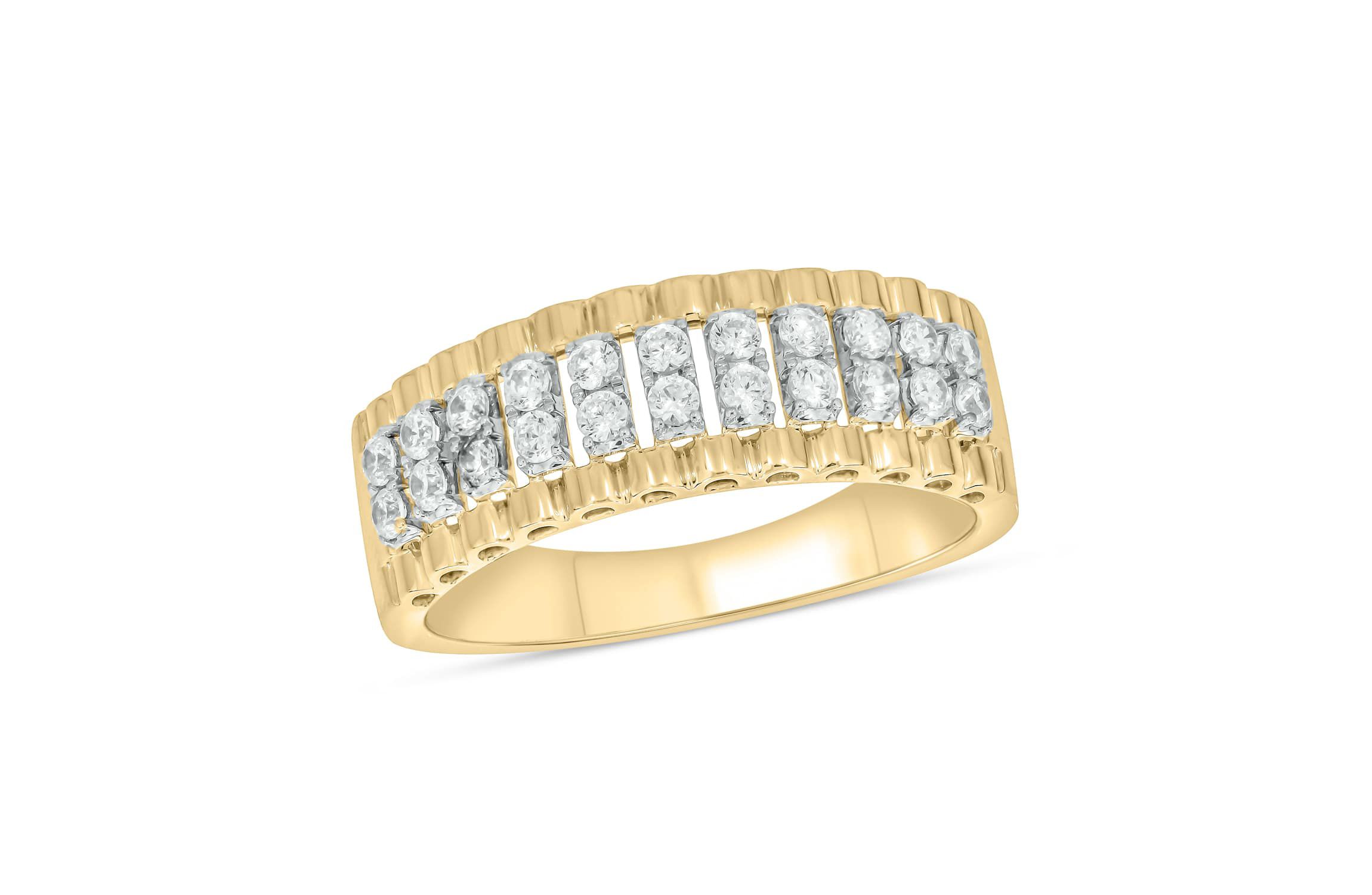 1/2 Carat, Diamonds Striking Mens Ring in 10K White Gold