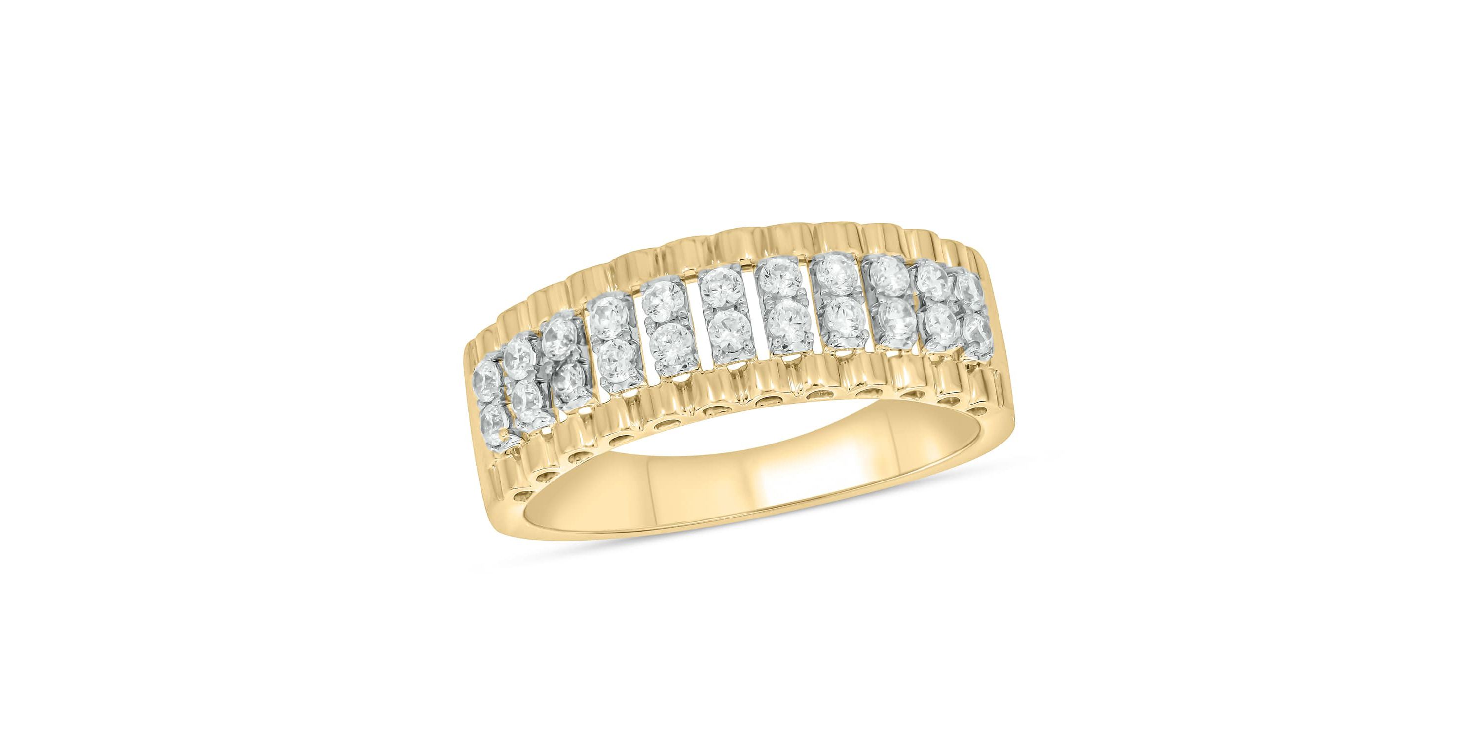 1/2 Carat, Diamonds Striking Mens Ring in 10K White Gold