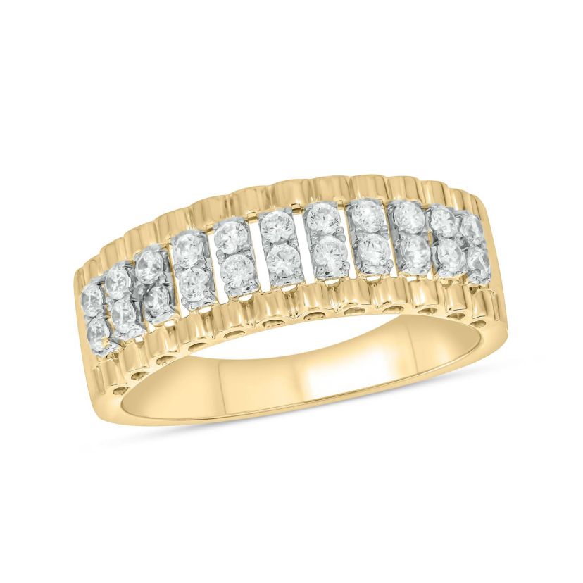 1/2 Carat, Diamonds Striking Mens Ring in 10K White Gold