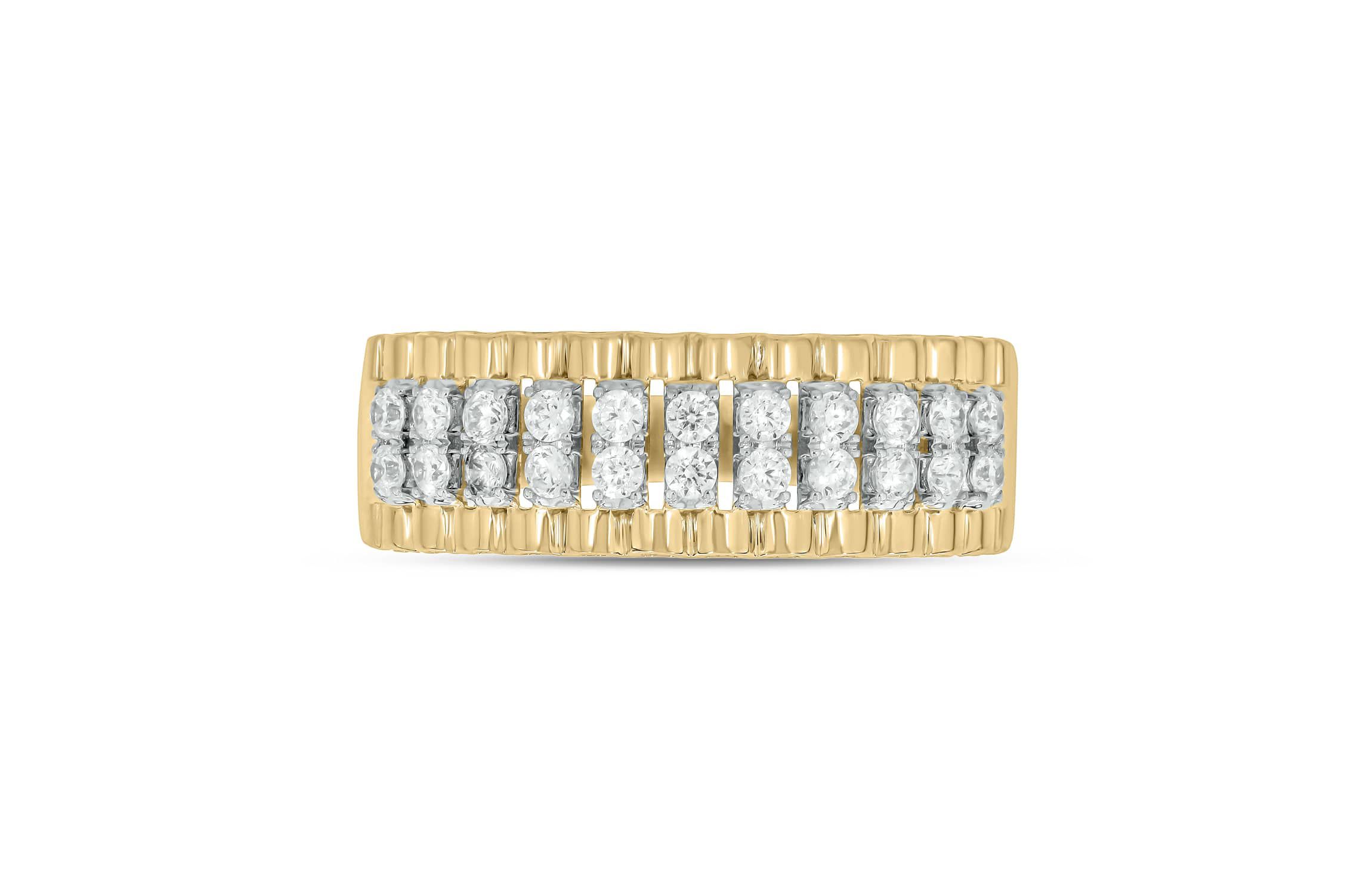 1/2 Carat, Diamonds Striking Mens Ring in 10K White Gold