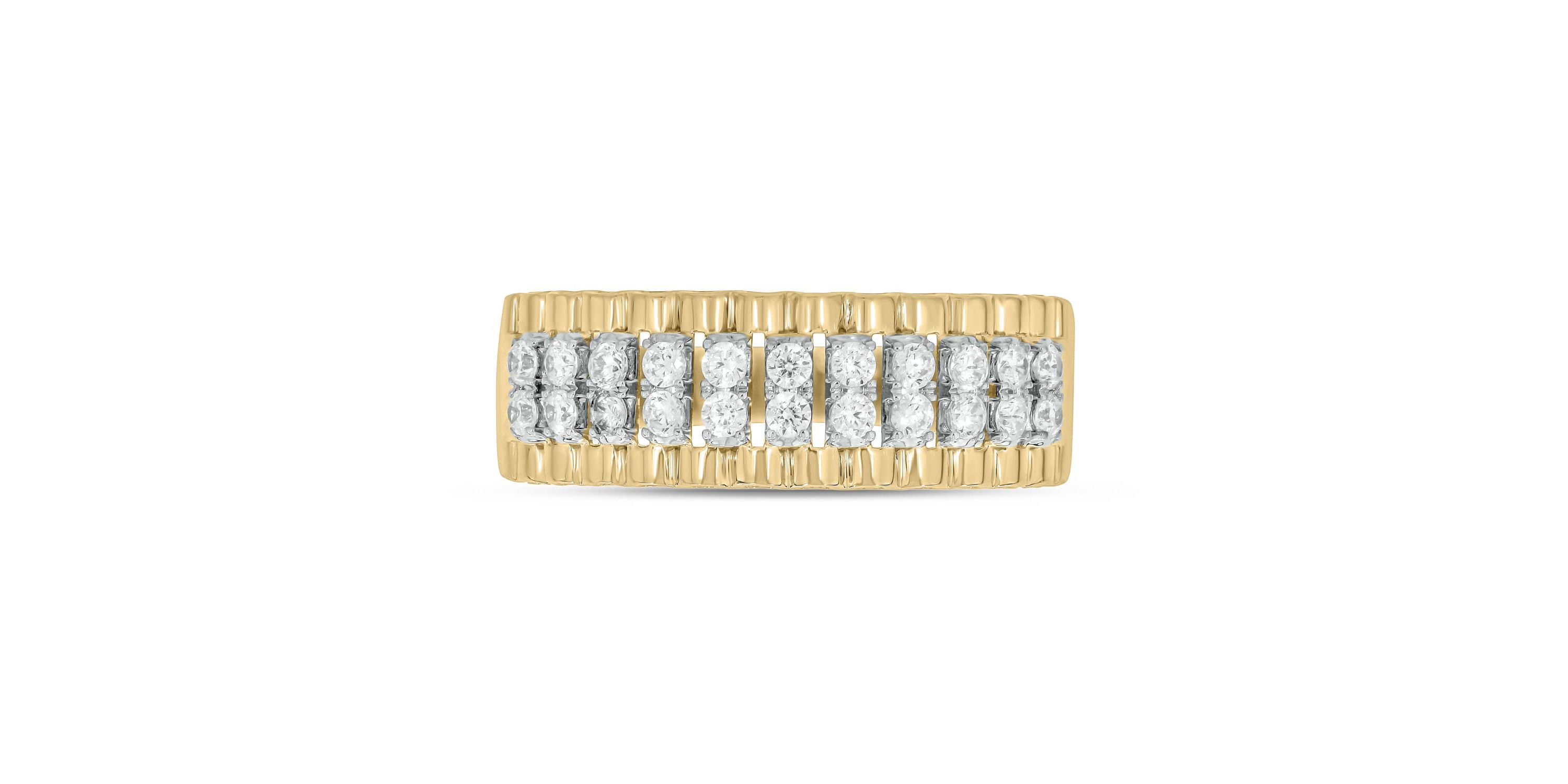 1/2 Carat, Diamonds Striking Mens Ring in 10K White Gold