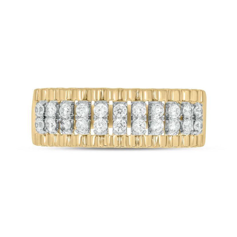 1/2 Carat, Diamonds Striking Mens Ring in 10K White Gold
