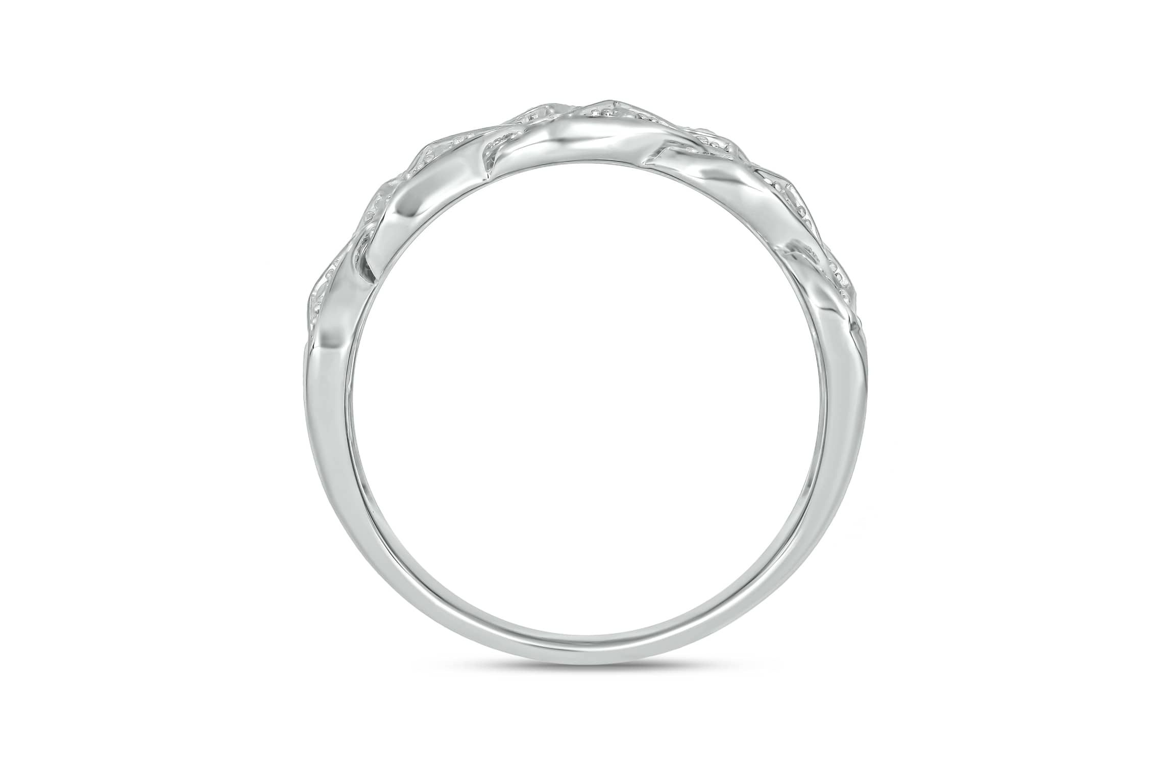 1/3 Carat, Diamonds Cuban Mens Ring in Sterling Silver