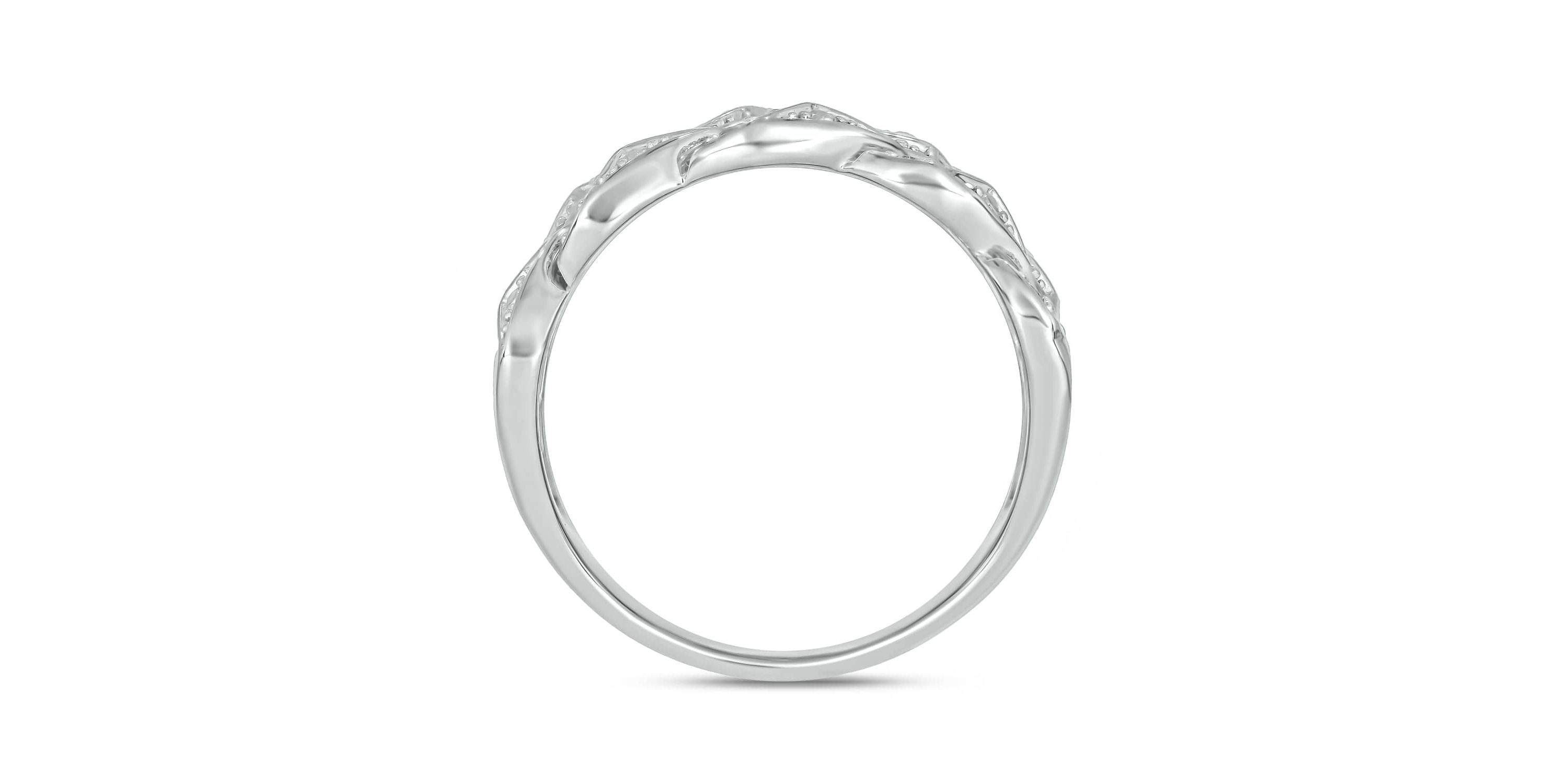 1/3 Carat, Diamonds Cuban Mens Ring in Sterling Silver