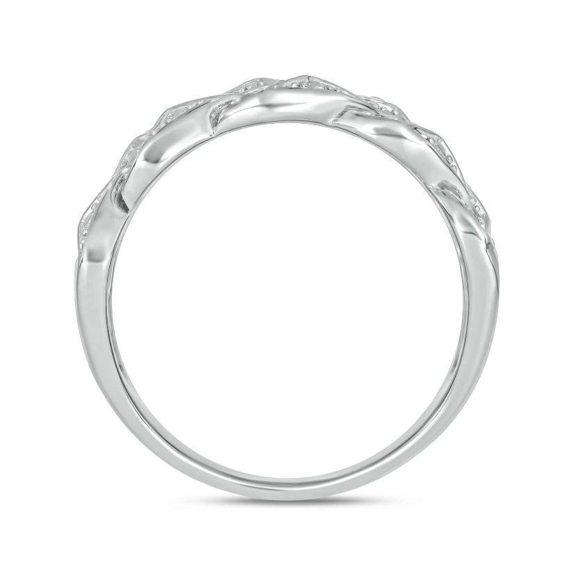 1/3 Carat, Diamonds Cuban Mens Ring in Sterling Silver