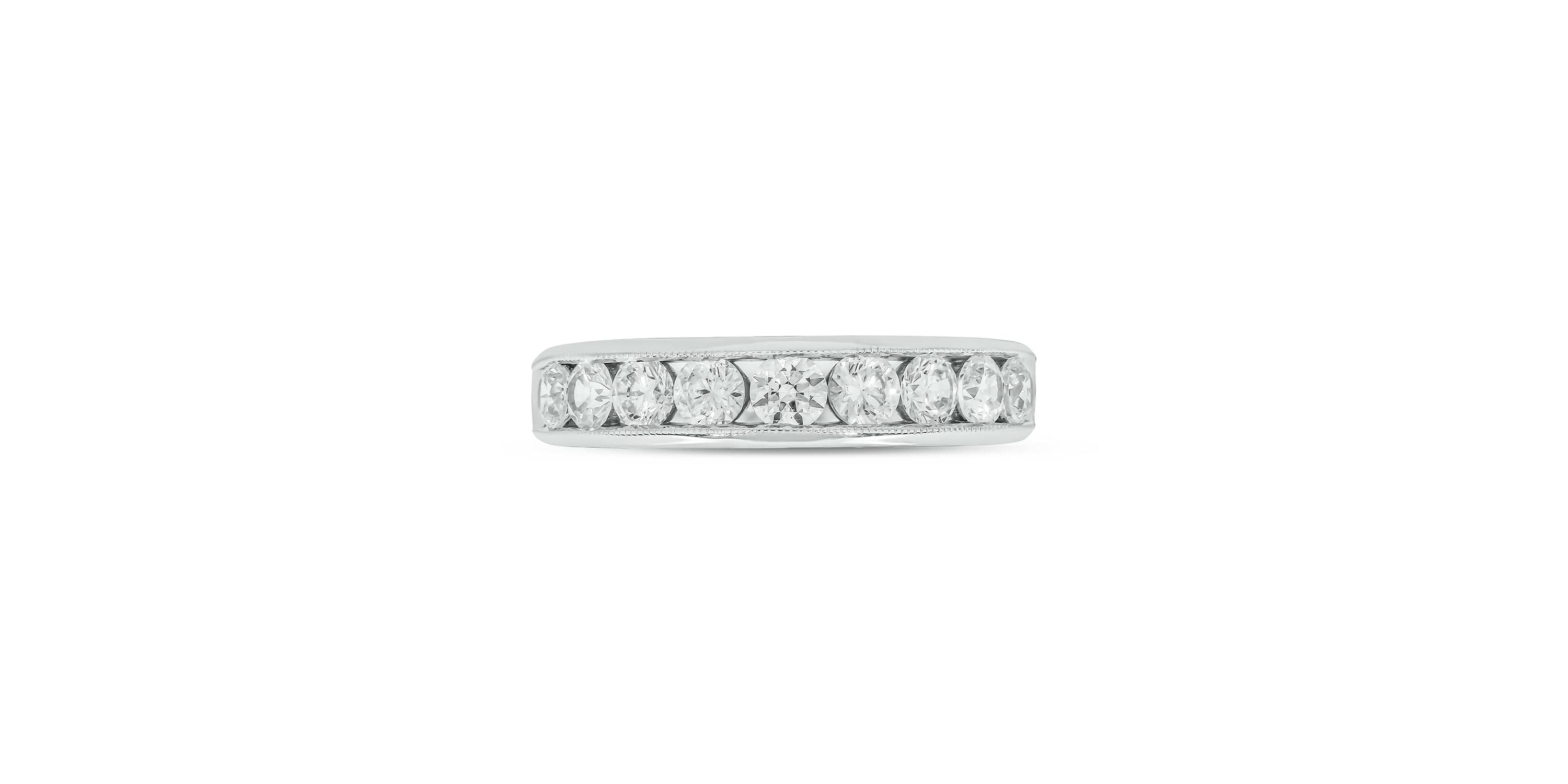 Lab Created 1 Carat Lab-Grown Diamond Channel Band  Anniversary Ring in Sterling Silver