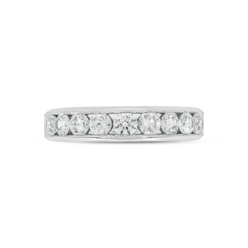 Lab Created 1 Carat Lab-Grown Diamond Channel Band  Anniversary Ring in Sterling Silver
