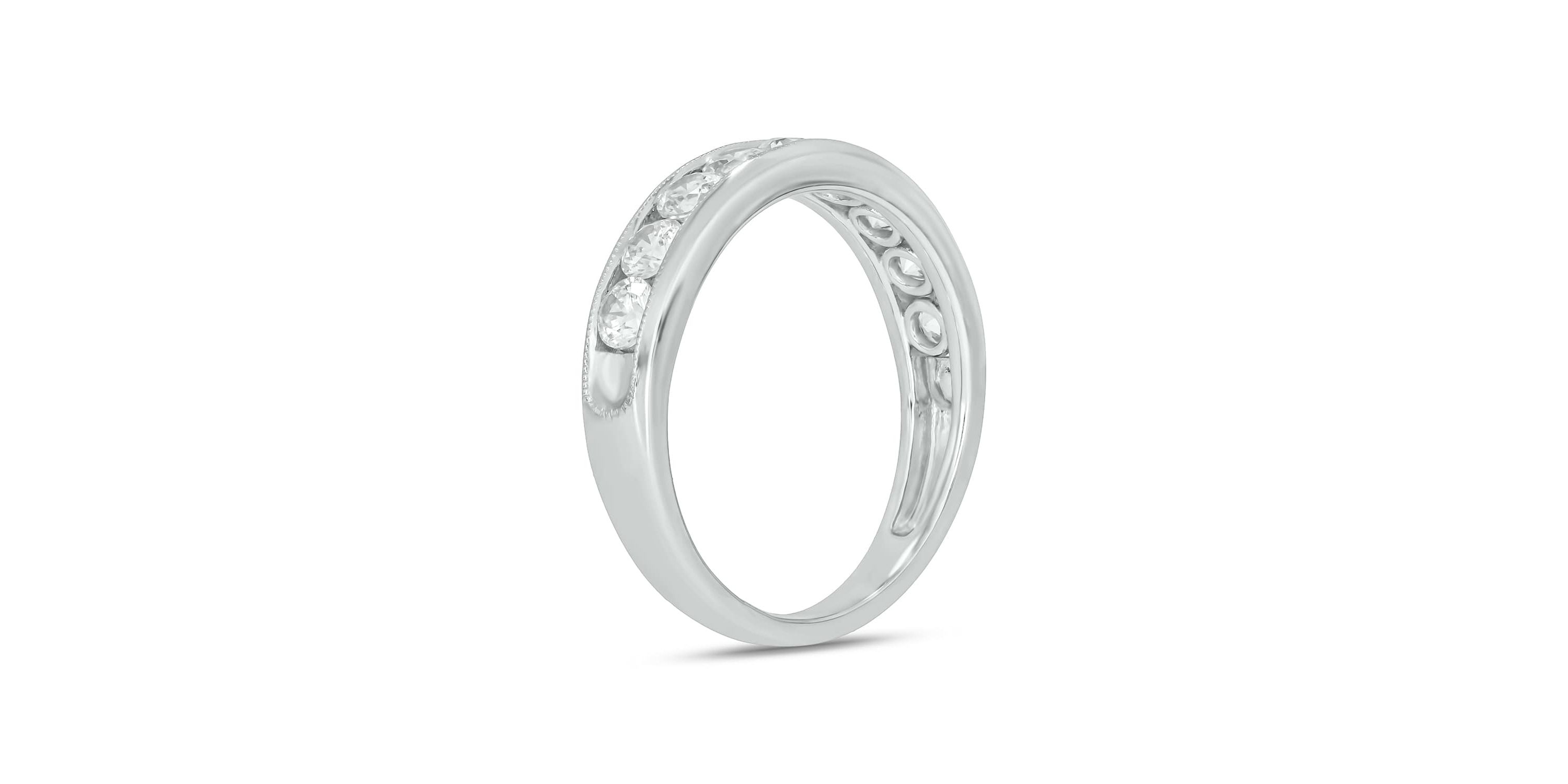 Lab Created 1 Carat Lab-Grown Diamond Channel Band  Anniversary Ring in Sterling Silver