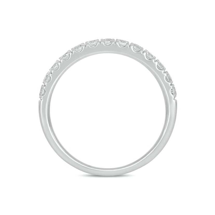 Lab Created 1 Carat Lab-Grown Dazzling Two-Row Diamond Anniversary Ring in Sterling Silver