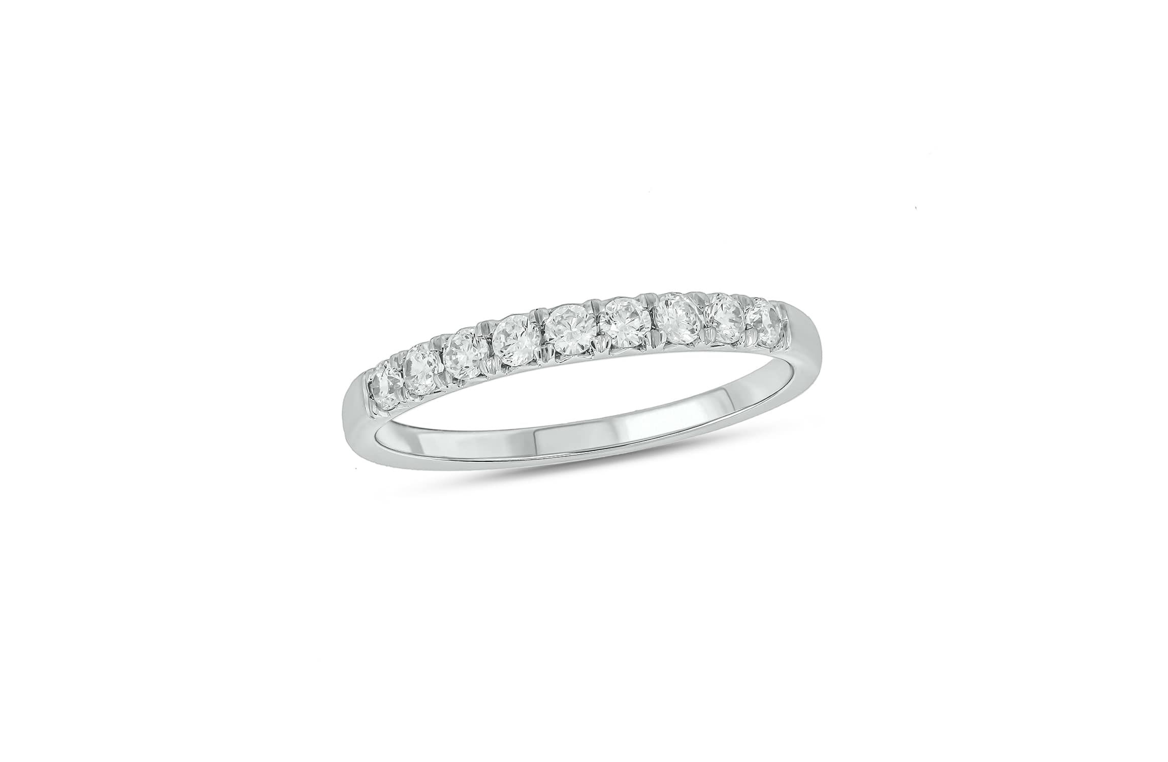 Lab Created 1 /3 Carat Lab-Grown Diamond Anniversary Ring in Sterling Silver
