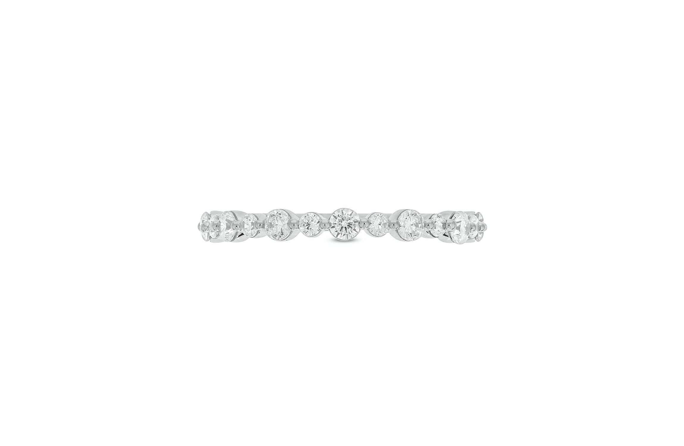 Lab Created 1/2 Carat Lab-Grown Diamond Half Bezel Anniversary Ring in Sterling Silver