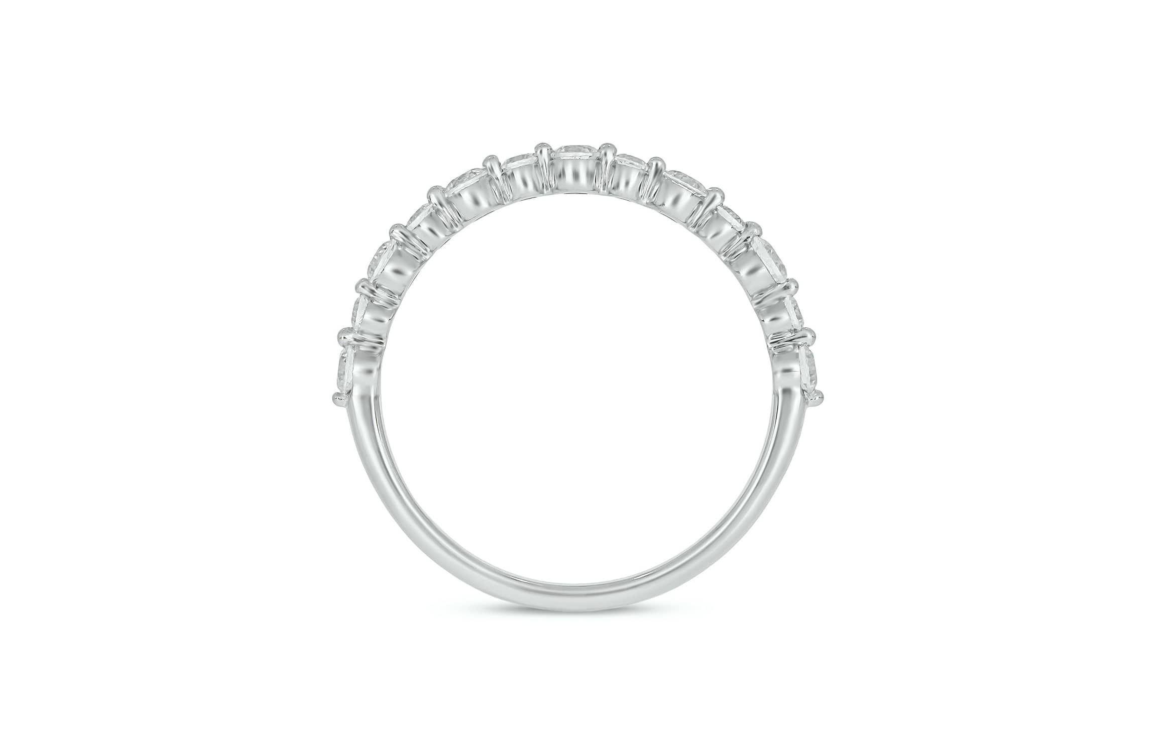 Lab Created 1/2 Carat Lab-Grown Diamond Half Bezel Anniversary Ring in Sterling Silver