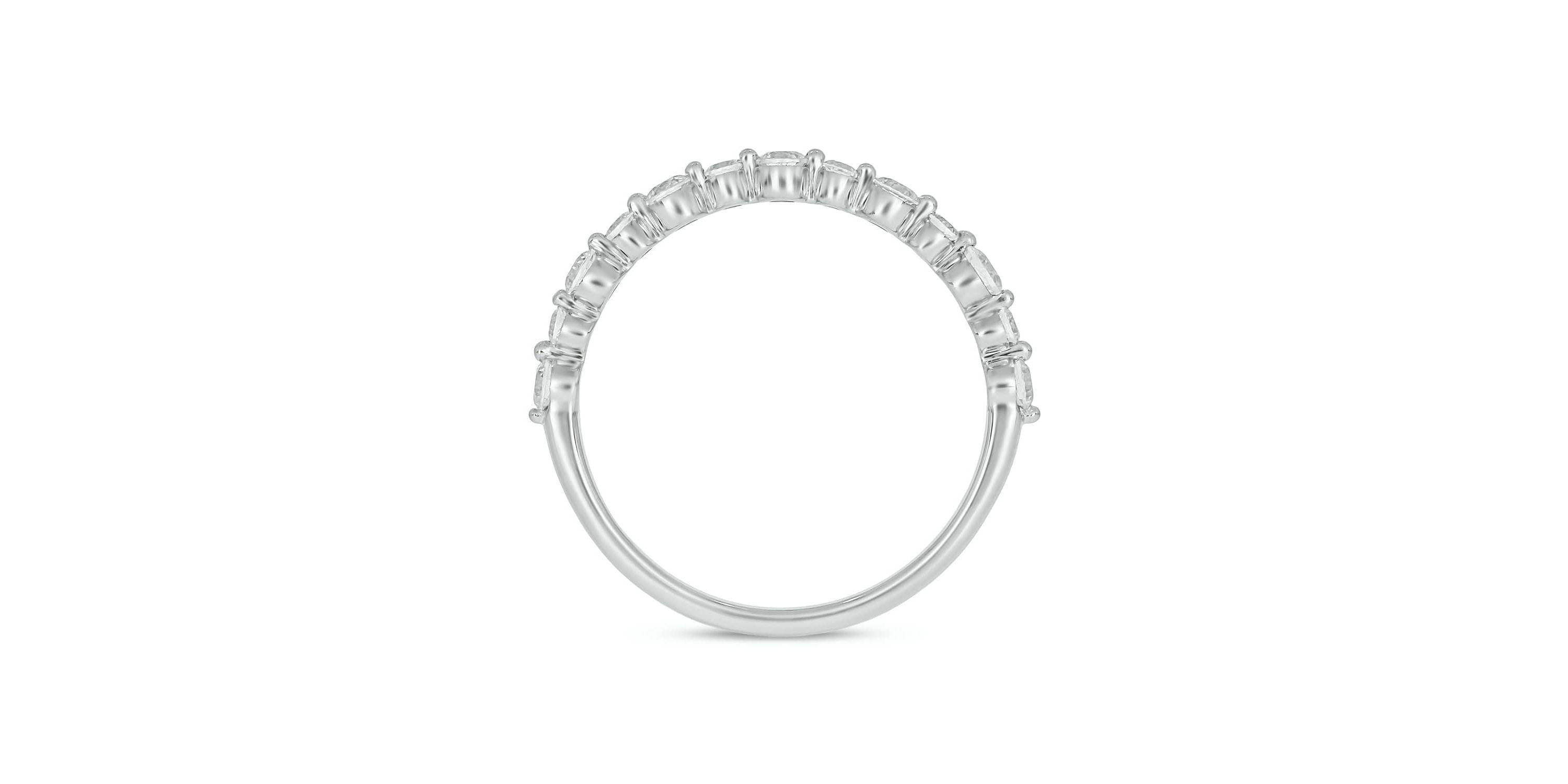 Lab Created 1/2 Carat Lab-Grown Diamond Half Bezel Anniversary Ring in Sterling Silver