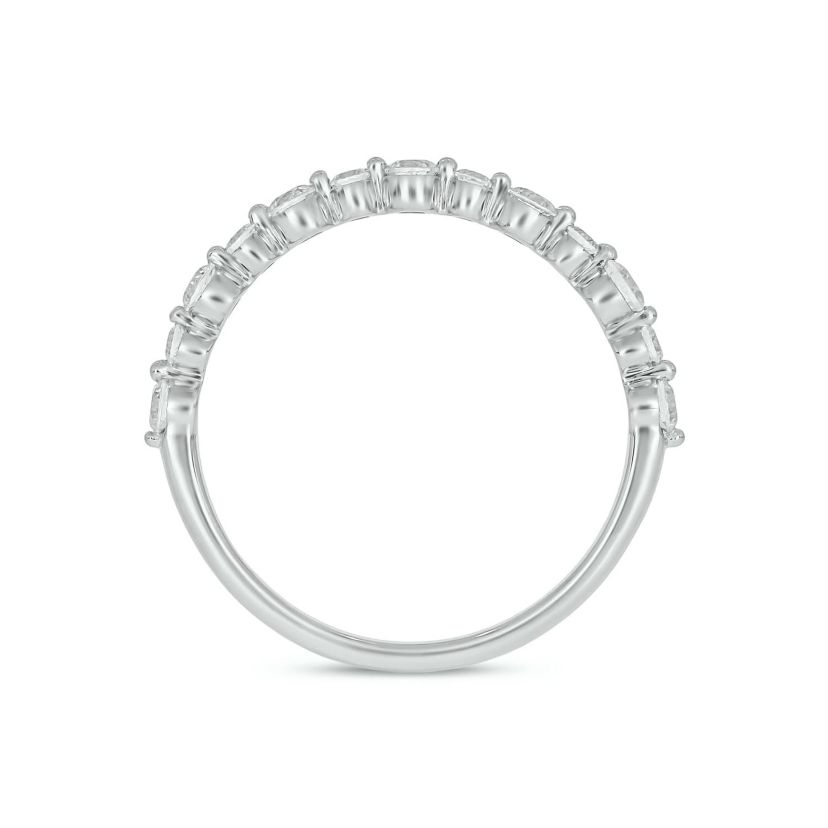 Lab Created 1/2 Carat Lab-Grown Diamond Half Bezel Anniversary Ring in Sterling Silver