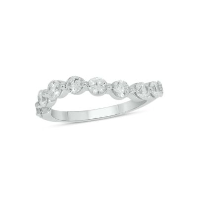 Belk & Co Lab Created 1 Carat Lab-Grown Diamond S Flow Single Prong Anniversary Ring in Sterling Silver, White, 5.5