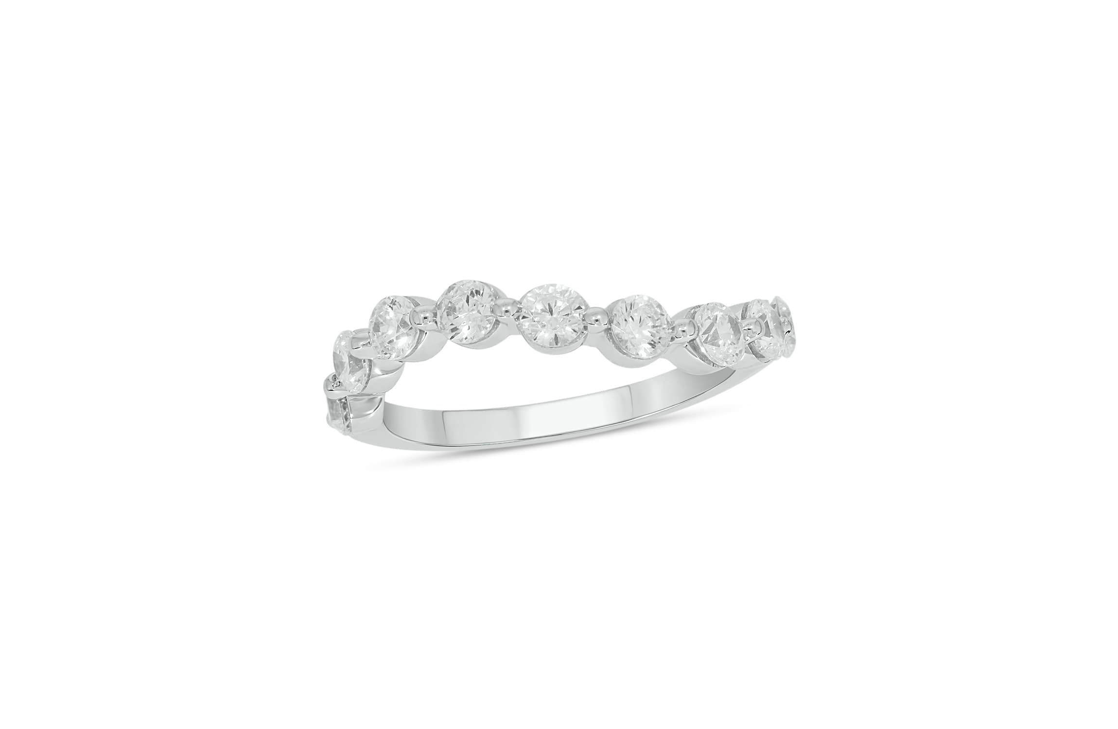 Lab Created 1 Carat Lab-Grown Diamond S Flow Single Prong Anniversary Ring in Sterling Silver