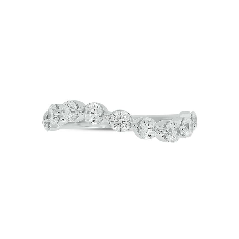 Lab Created 1 Carat Lab-Grown Diamond S Flow Single Prong Anniversary Ring in Sterling Silver