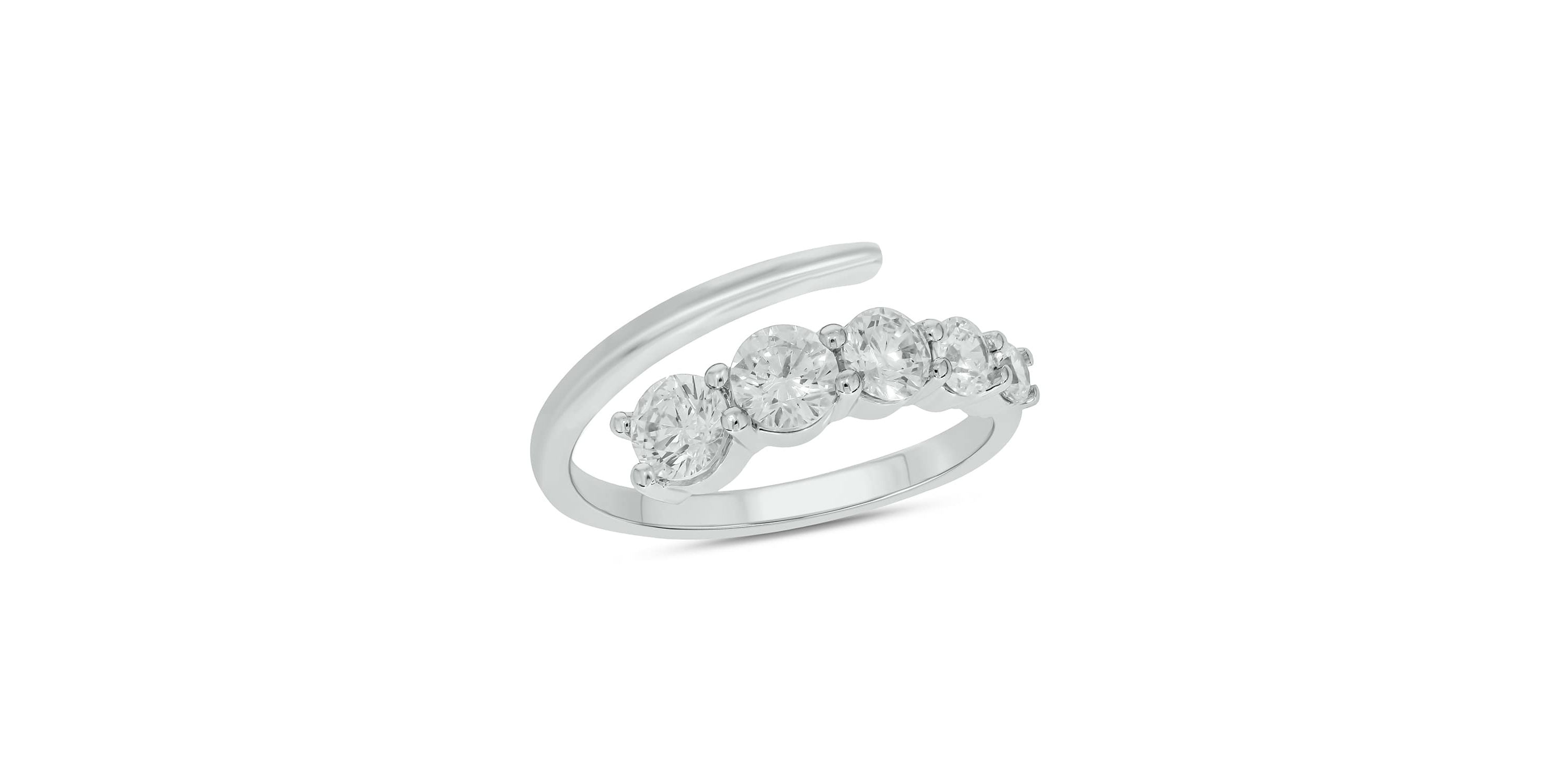 Lab Created 1 Carat Lab-Grown Diamond Open Fashion Ring in Sterling Silver