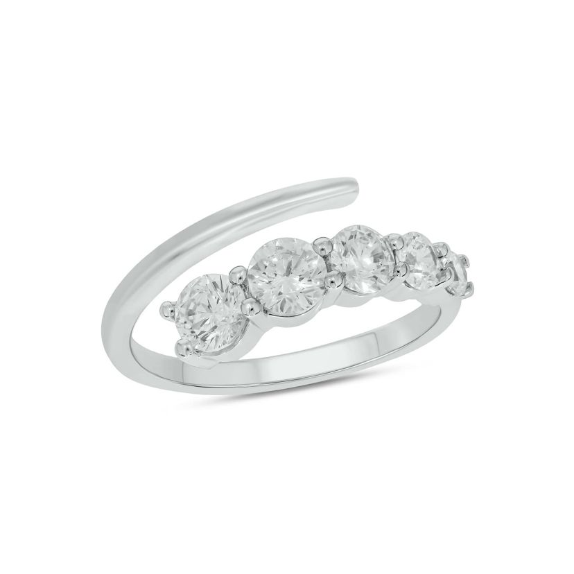 Lab Created 1 Carat Lab-Grown Diamond Open Fashion Ring in Sterling Silver