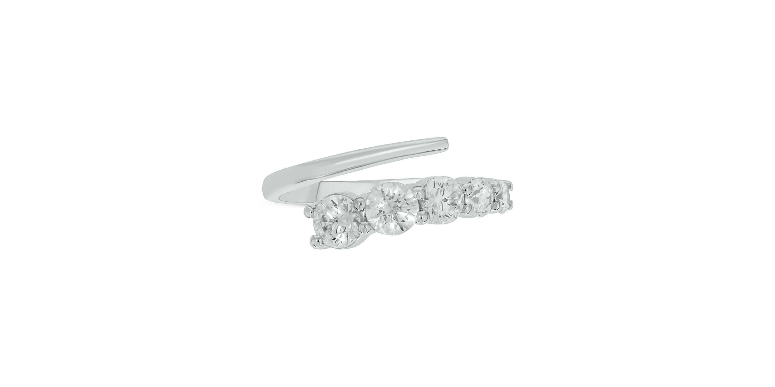 Lab Created 1 Carat Lab-Grown Diamond Open Fashion Ring in Sterling Silver