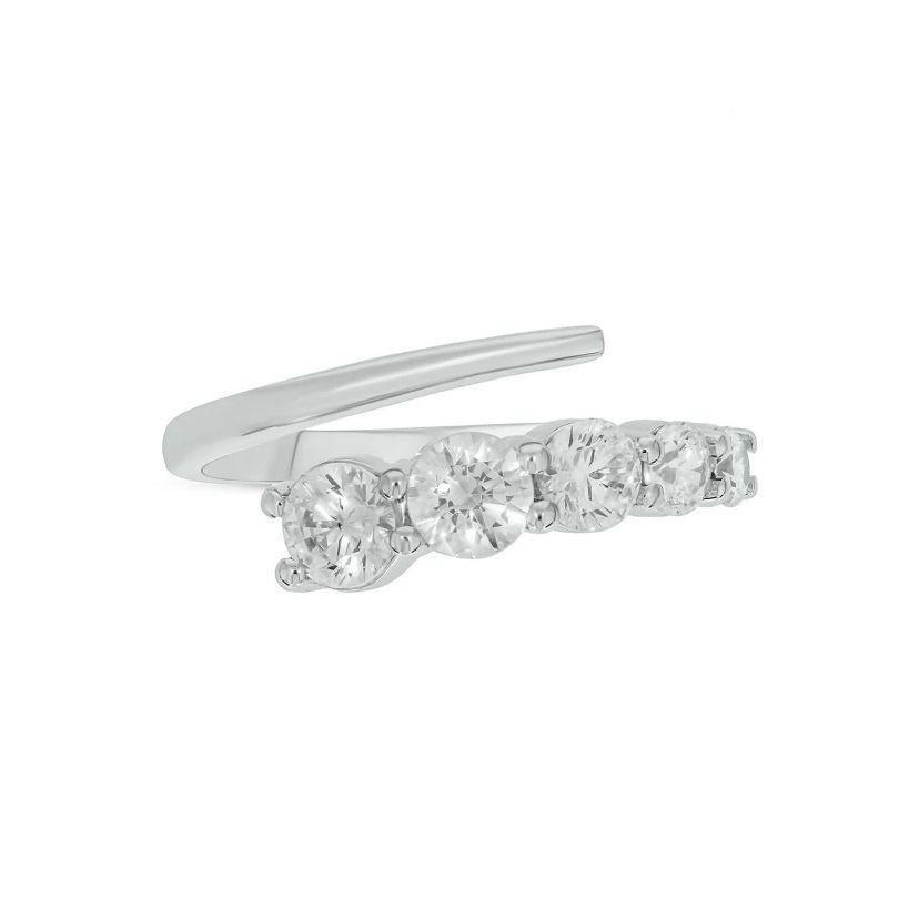 Lab Created 1 Carat Lab-Grown Diamond Open Fashion Ring in Sterling Silver