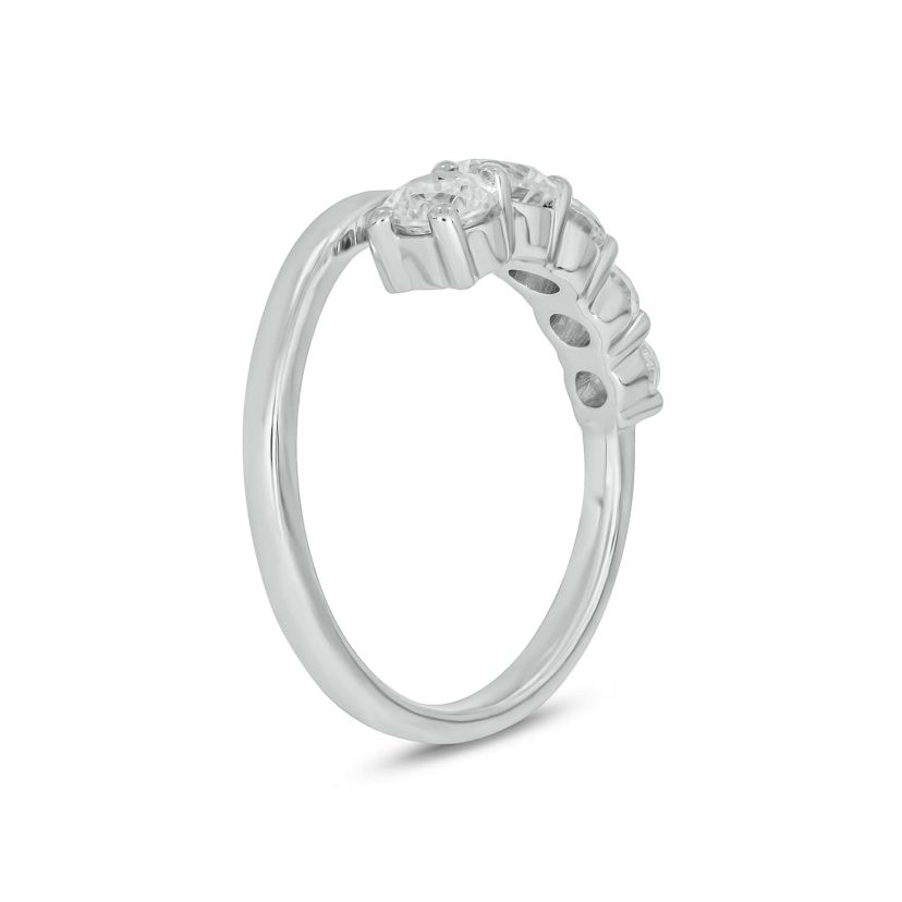 Lab Created 1 Carat Lab-Grown Diamond Open Fashion Ring in Sterling Silver