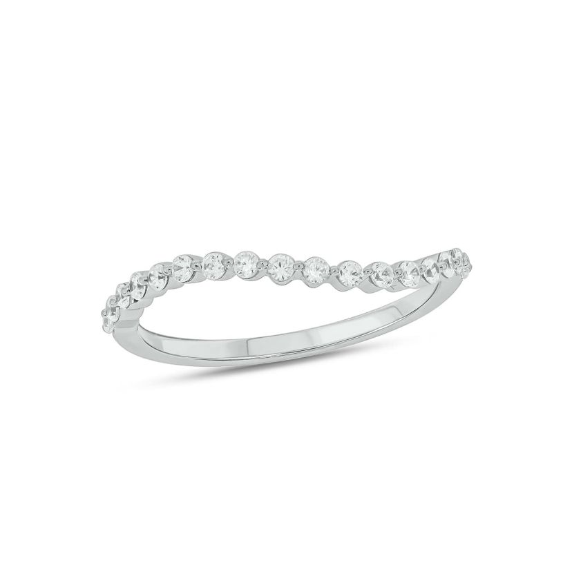 Lab Created 1/4 Carat Lab-Grown Diamond S Flow Single Prong Anniversary Ring in Sterling Silver