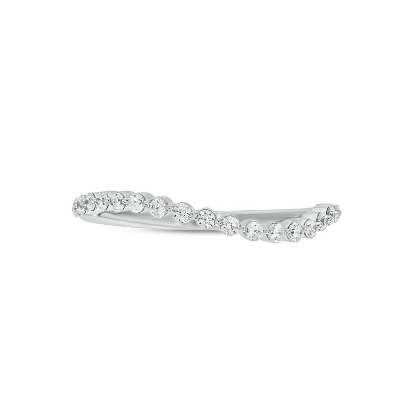 Lab Created 1/4 Carat Lab-Grown Diamond S Flow Single Prong Anniversary Ring in Sterling Silver