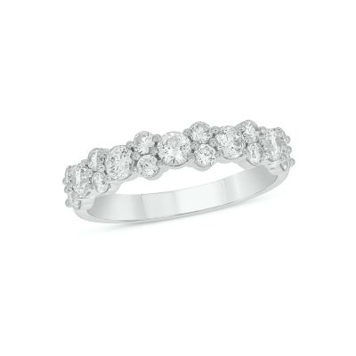 Belk & Co Lab Created 1 Carat Lab-Grown Diamond Elegant Two-Stone Anniversary Ring in Sterling Silver, White, 8.5