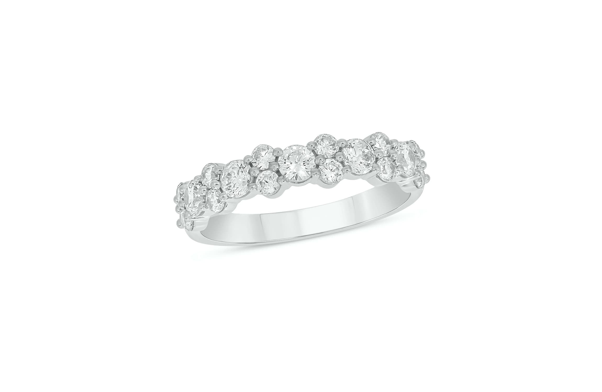 Lab Created 1 Carat Lab-Grown Diamond Elegant Two-Stone Anniversary Ring in Sterling Silver