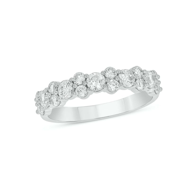 Lab Created 1 Carat Lab-Grown Diamond Elegant Two-Stone Anniversary Ring in Sterling Silver