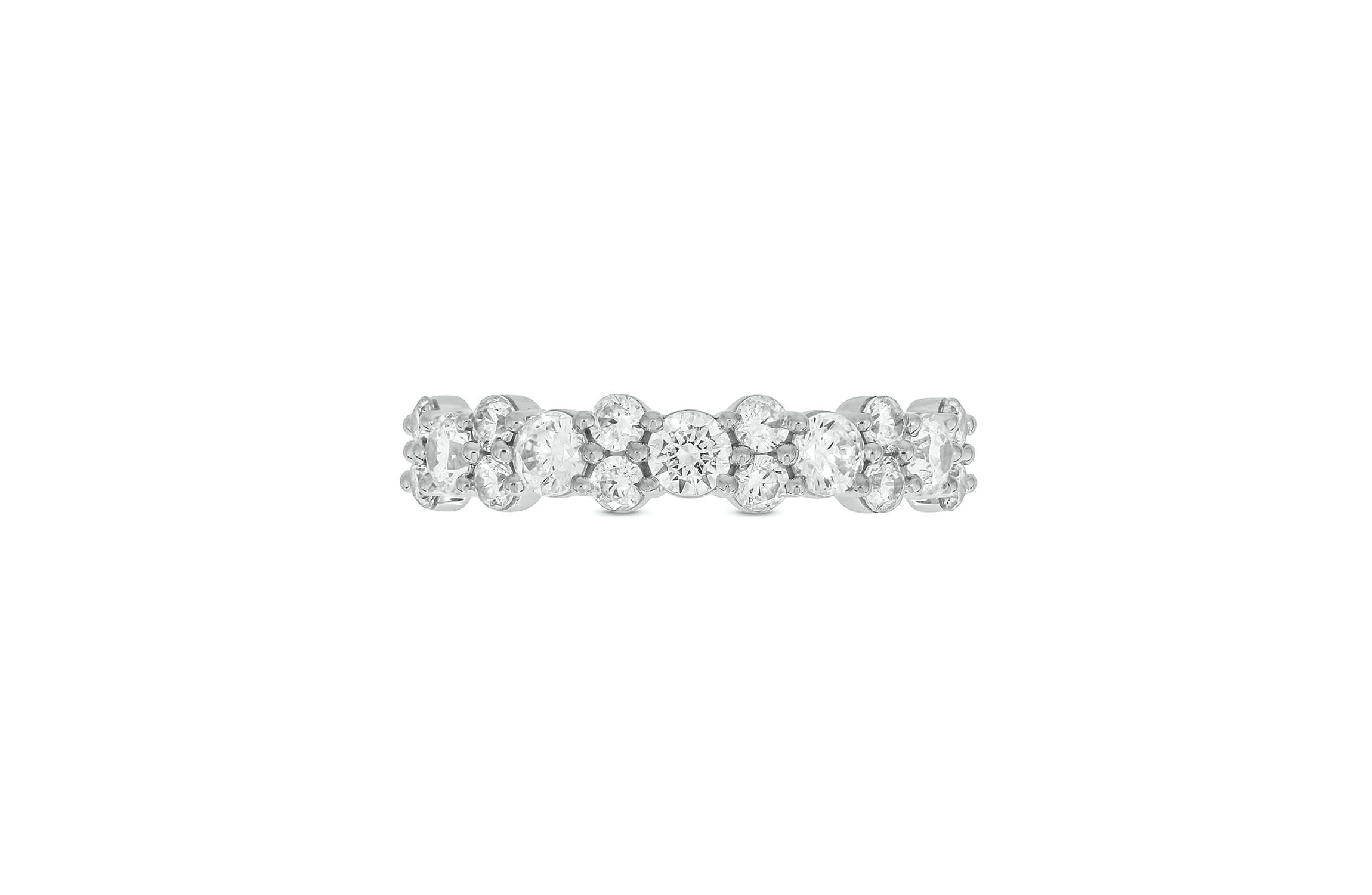Lab Created 1 Carat Lab-Grown Diamond Elegant Two-Stone Anniversary Ring in Sterling Silver
